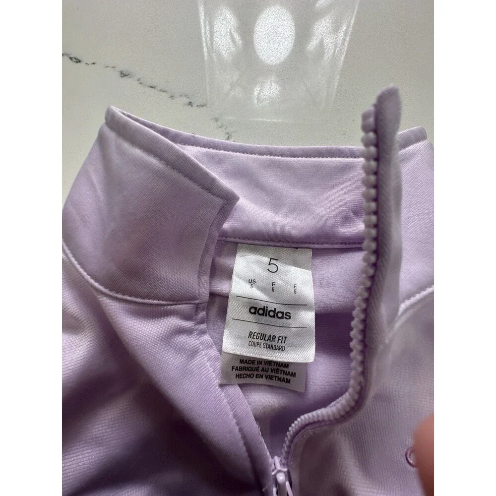 Girls Purple  Full Zip Adidas Adicolor Classic Track Jacket Size (5)(0060)